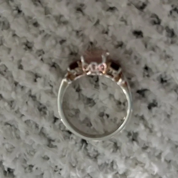 Morganite & Rhodolite Sterling Silver Ring size 7